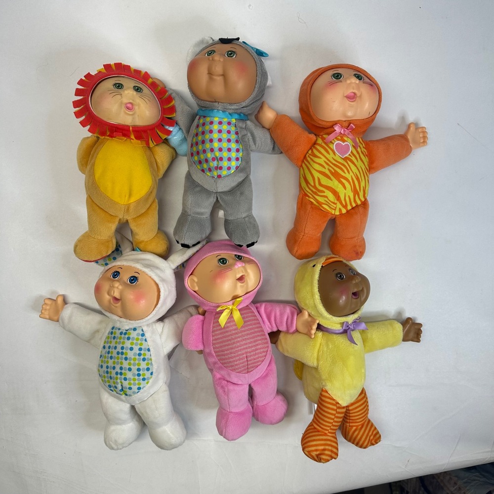Cabbage Patch‎ Kids Cuties 9 Inch Plush Doll Lot of 6 Animal Costumes Lion Bunny